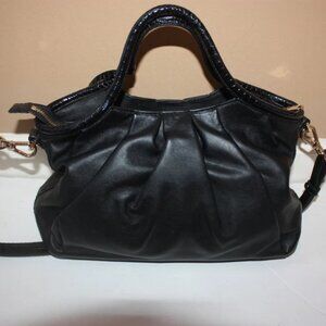BRAHMIN Small Elaine in Black Haiku Nappa Bag Satchel with Strap U